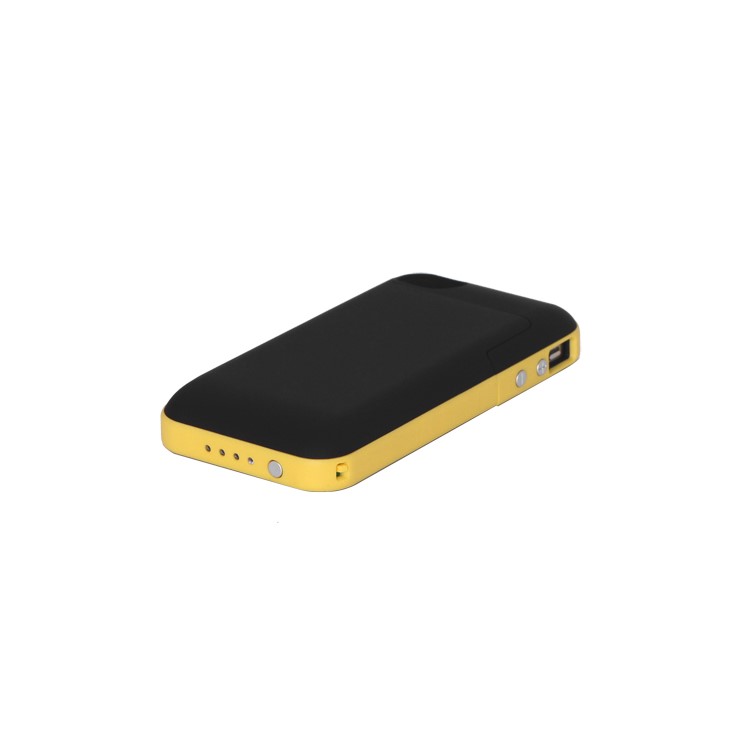 2000mAh External Backup Battery Charger Case for iPhone 4 4S - Yellow / Black
