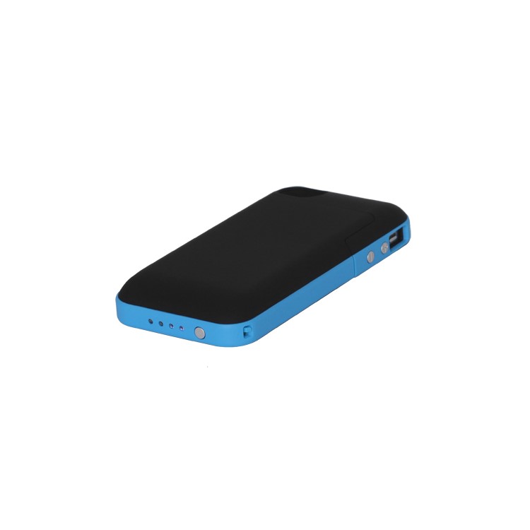 2000mAh External Backup Battery Charger Case for iPhone 4 4S - Blue / Black