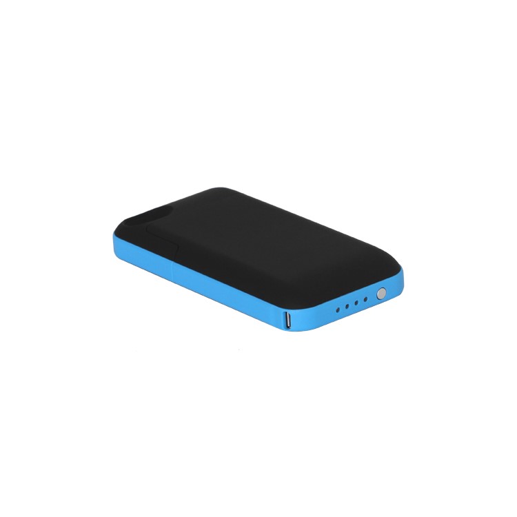 2000mAh External Backup Battery Charger Case for iPhone 4 4S - Blue / Black