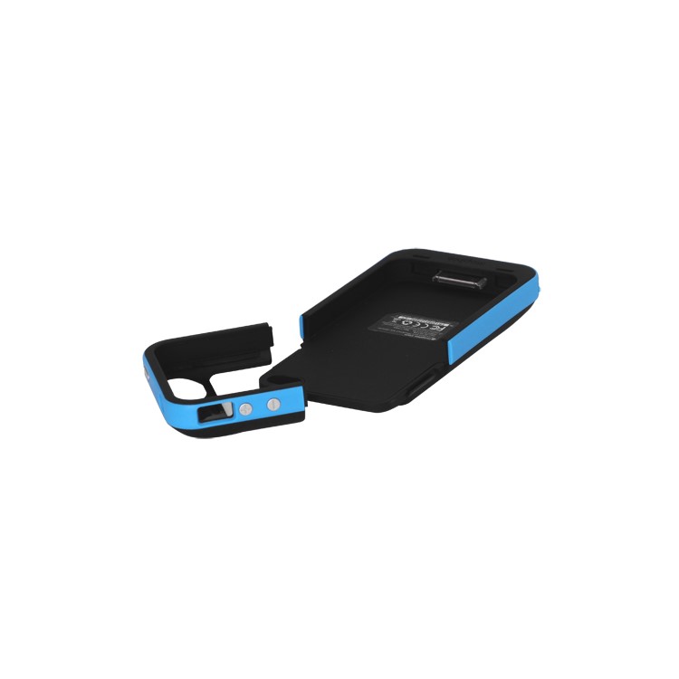 2000mAh External Backup Battery Charger Case for iPhone 4 4S - Blue / Black
