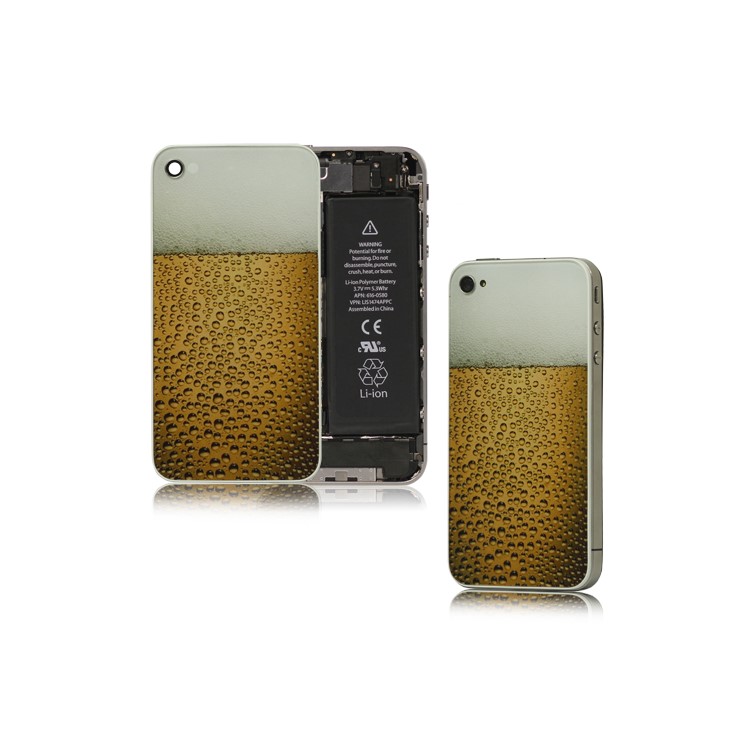 Bubble Limpid Beer Glass Back Cover Housing Replacement for iPhone 4