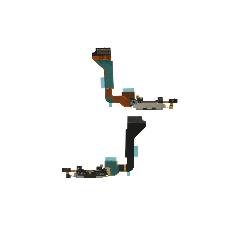 Dock Connector Circuit Charging Port Flex Cable for iPhone 4 (High Quality) - Black