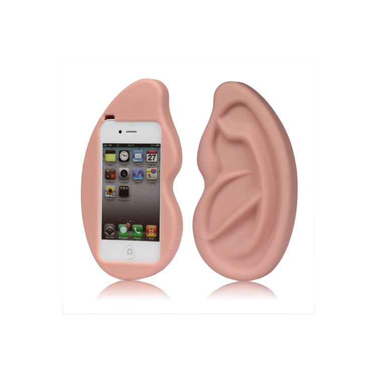 Giant Ear Shaped Silicone Case for iPhone 4 4S - Incarnadine