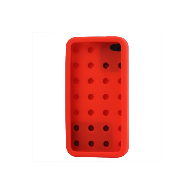 Building Block Silicone Case for iPhone 4 4S - Red