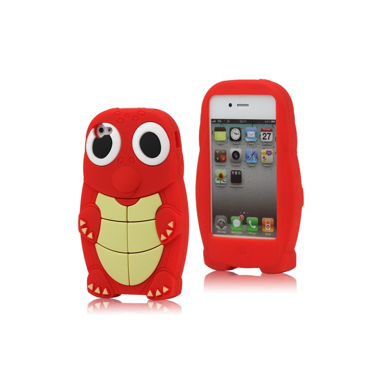 iPhone 4 4S Cute Sea Turtle Silicone Case Cover - Red
