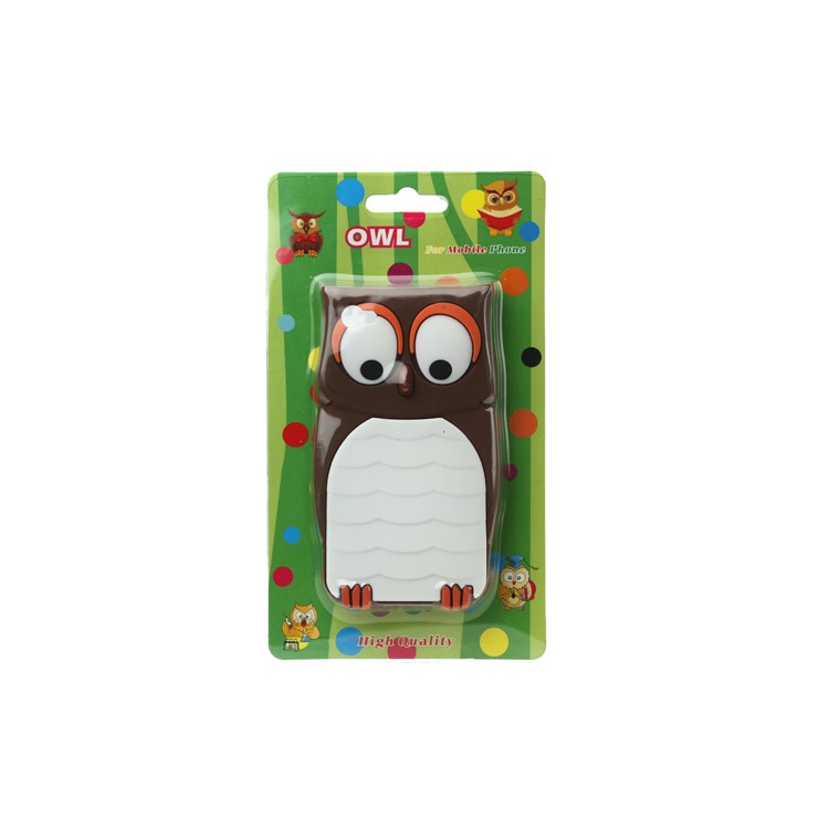 Cute Owl Designs Silicone Case Cover Skin for iPhone 4 4S - Coffee