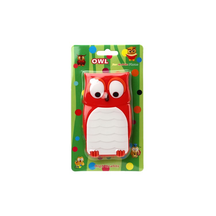 Adorable Owl Designs Silicone Skin Case for iPhone 4 4S - Red