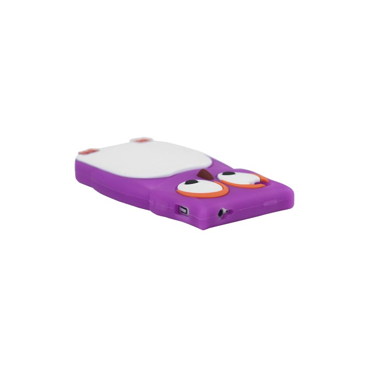 Lovely Owl Designs Silicone Skin Case Cover for iPhone 4 4S - Purple