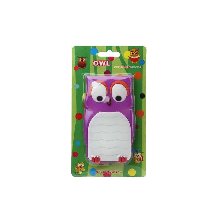Lovely Owl Designs Silicone Skin Case Cover for iPhone 4 4S - Purple