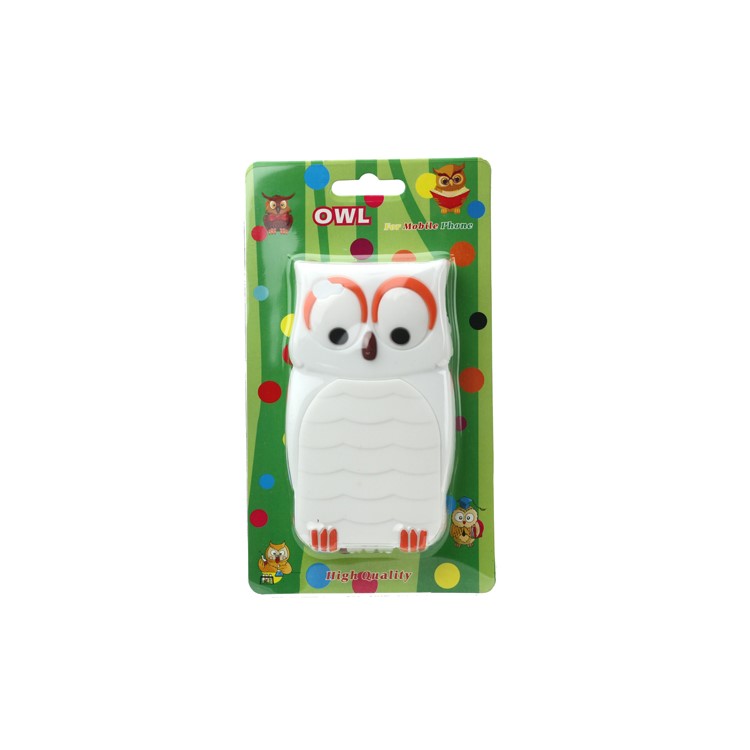 iPhone 4 4S Adorable Owl Designs Silicone Case Cover Skin - White