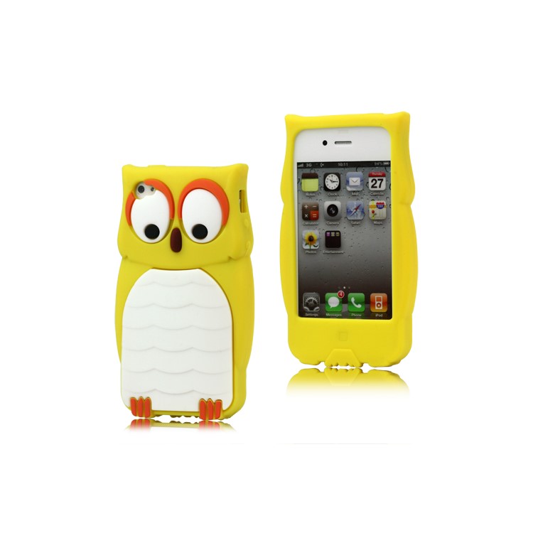 Endearing Owl Designs Silicone Case for iPhone 4 4S - Yellow