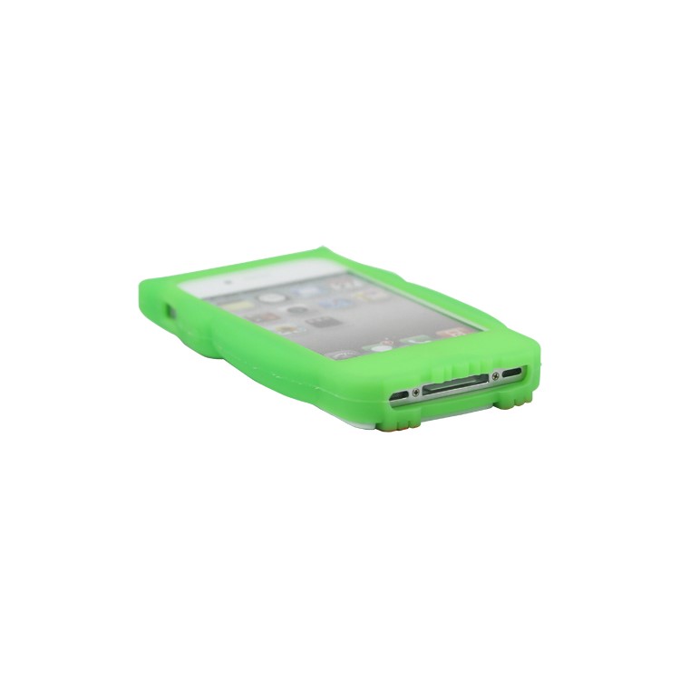 iPhone 4 4S Likable Owl Designs Silicone Skin Cover Case - Green