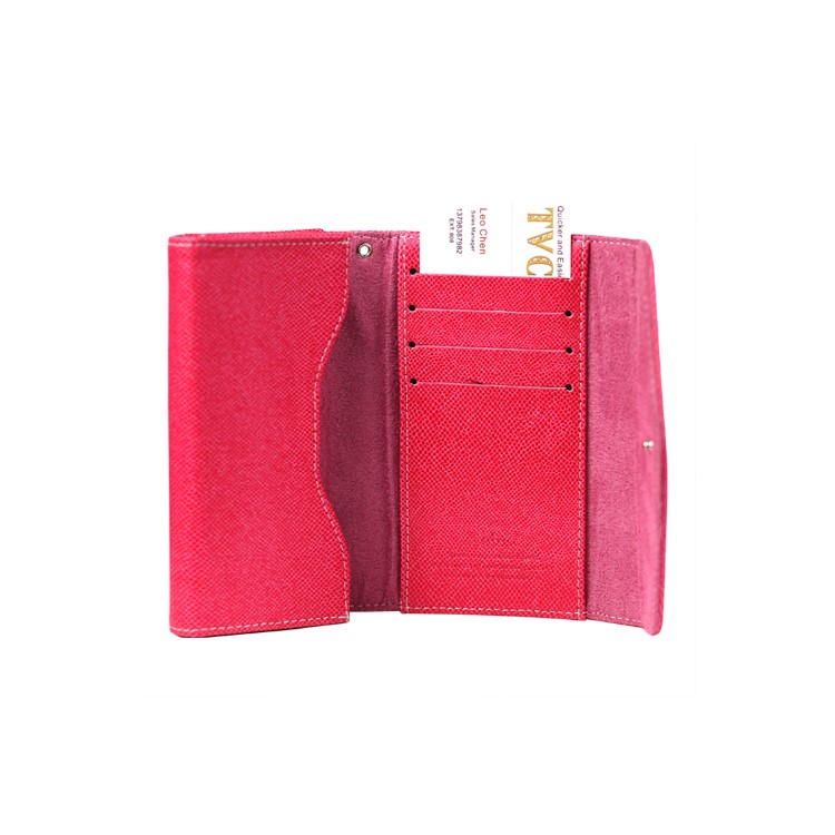 Wallet with Wrist Strap Leather Case for iPhone 4 4S Samsung i9100 etc - Rose