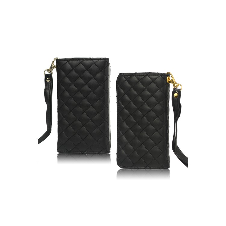 Grid Leather Case Cover for iPhone 4S 4 HTC One V Samsung S5690 Galaxy Xcover - Black