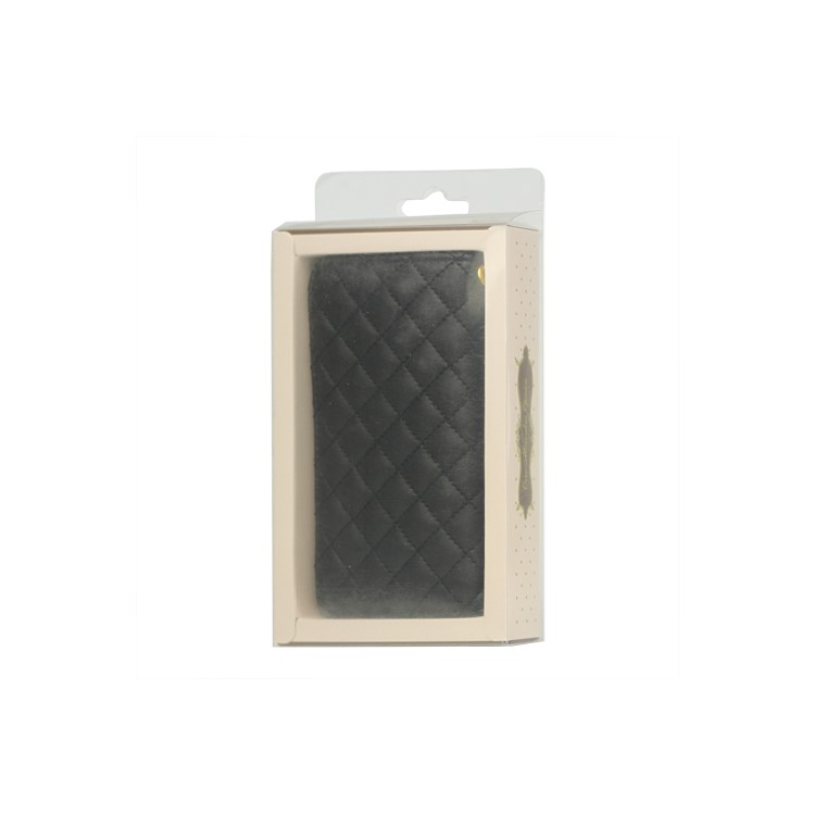 Grid Leather Case Cover for iPhone 4S 4 HTC One V Samsung S5690 Galaxy Xcover - Black