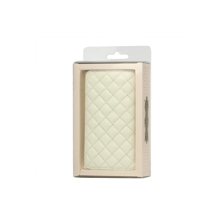 Grid Leather Case Cover for iPhone 4S 4 HTC One V Samsung S5690 Galaxy Xcover - White