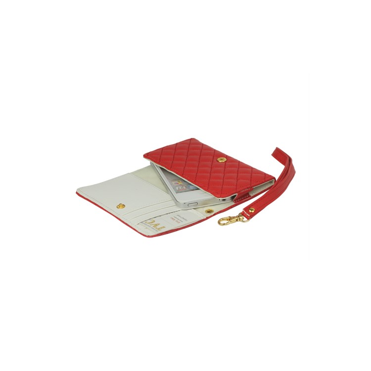 Grid Leather Case Cover for iPhone 4S 4 HTC One V Samsung S5690 Galaxy Xcover - Red