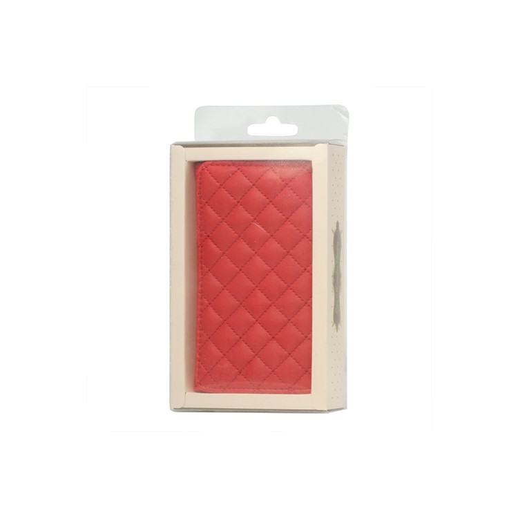 Grid Leather Case Cover for iPhone 4S 4 HTC One V Samsung S5690 Galaxy Xcover - Red
