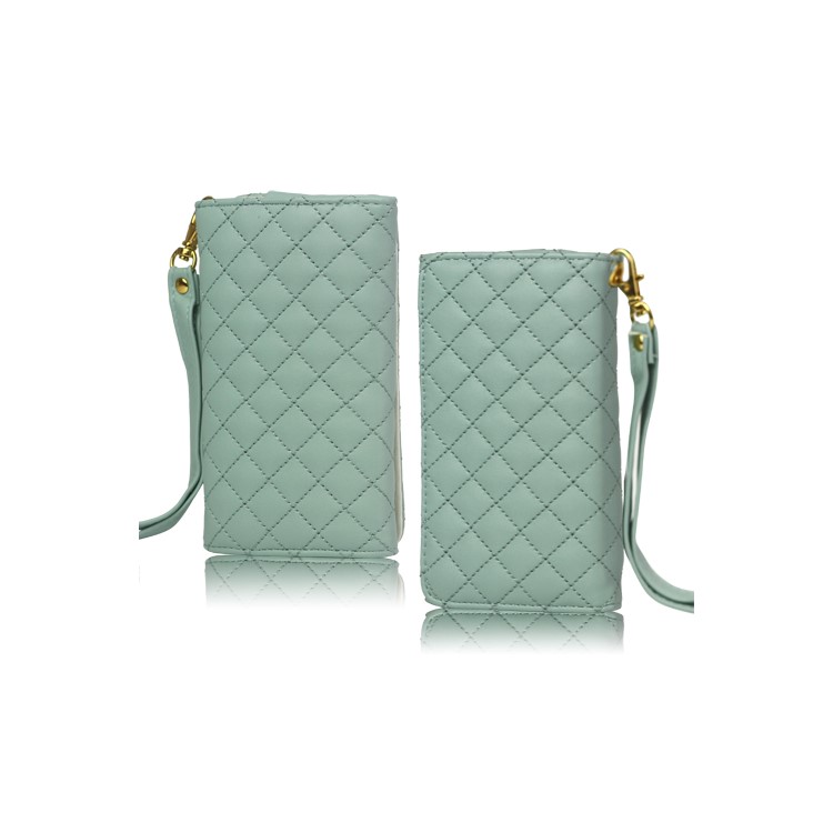 Grid Leather Case Cover for iPhone 4S 4 HTC One V Samsung S5690 Galaxy Xcover - Green
