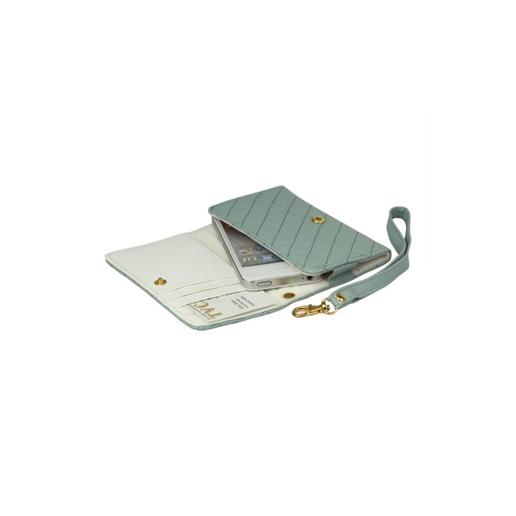 Grid Leather Case Cover for iPhone 4S 4 HTC One V Samsung S5690 Galaxy Xcover - Green