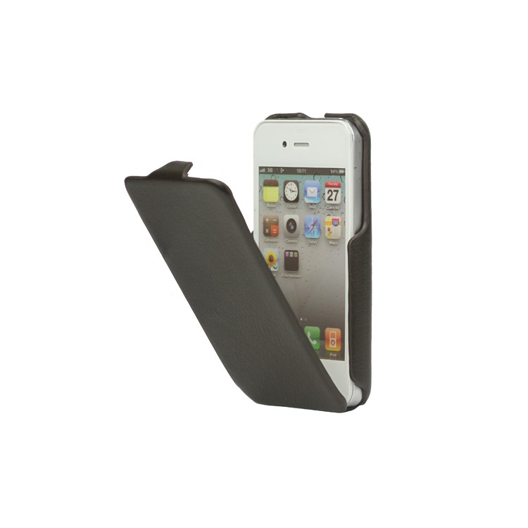 Slim Leather Case Cover for iPhone 4 4S - Brown