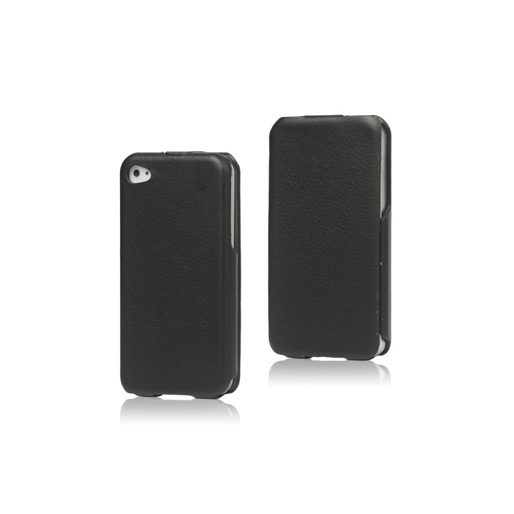 Slim Leather Case Cover for iPhone 4 4S - Black
