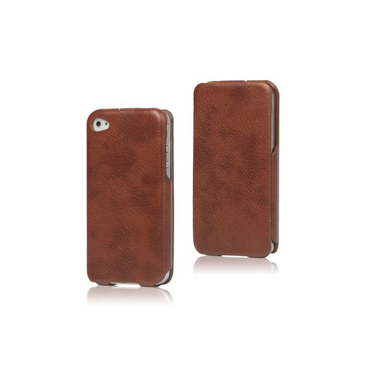 Slim Leather Case Cover for iPhone 4 4S - Coffee