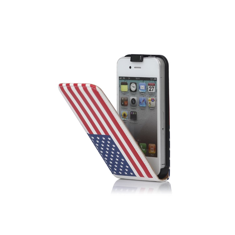 American Flag Leather Case Cover for iPhone 4 4S