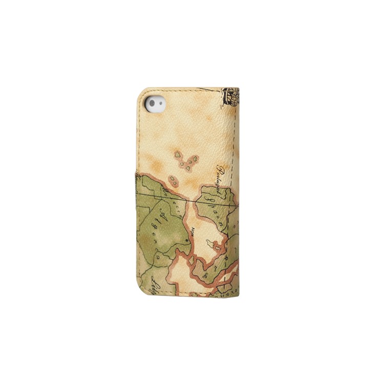 World Map iPhone 4 4S Flip Leather Wallet Case Cover - Yellow
