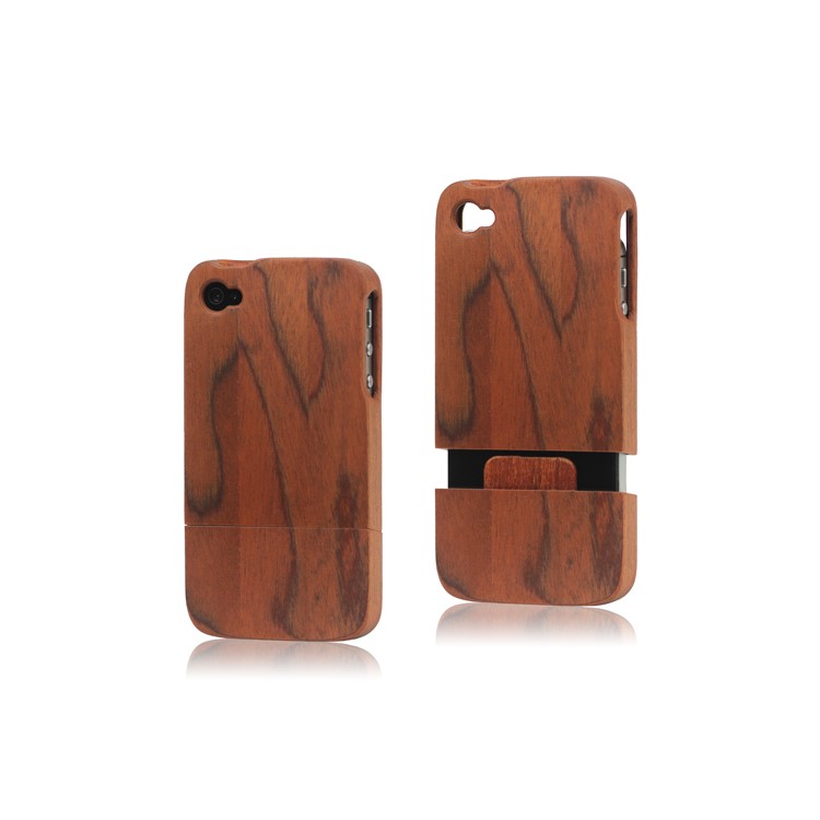 Snap-on Elegant Natural Wood Wooden Case Cover for iPhone 4 4S