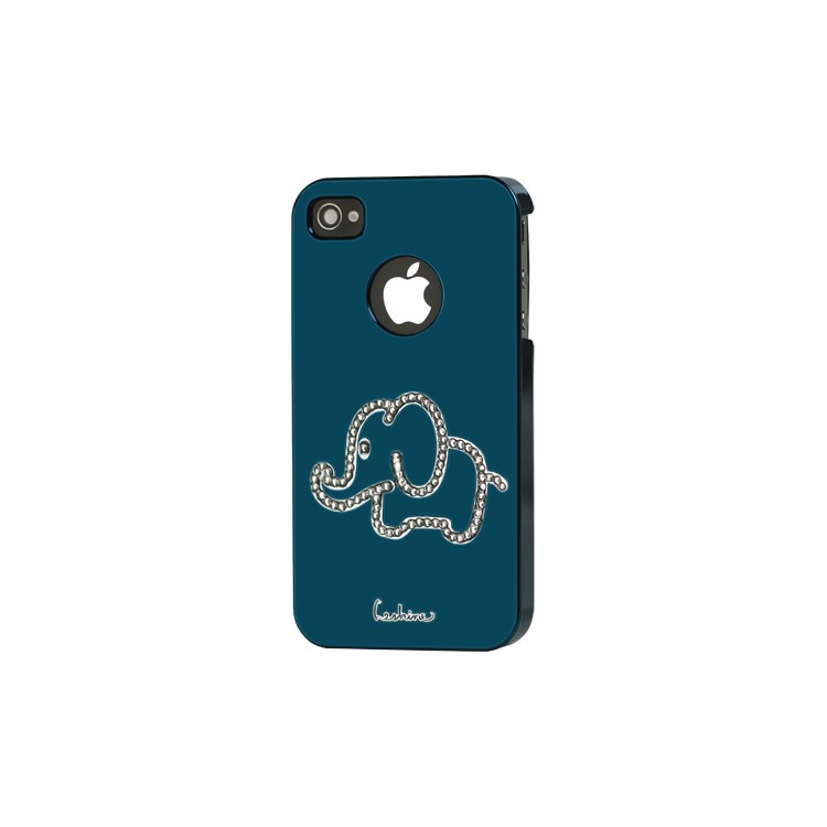 Eileen Elephant Lime Series Rhinestone Swarovski Electroplating Case for iPhone 4 4S - Capri Blue
