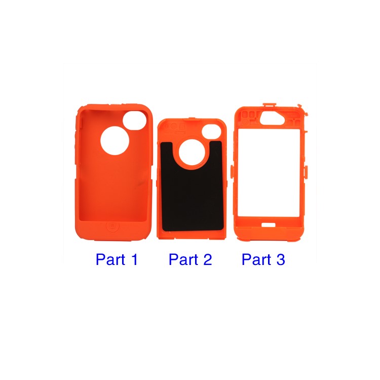 Superior Defender Case Cover for iPhone 4 4S with Belt Clip Holster - Orange