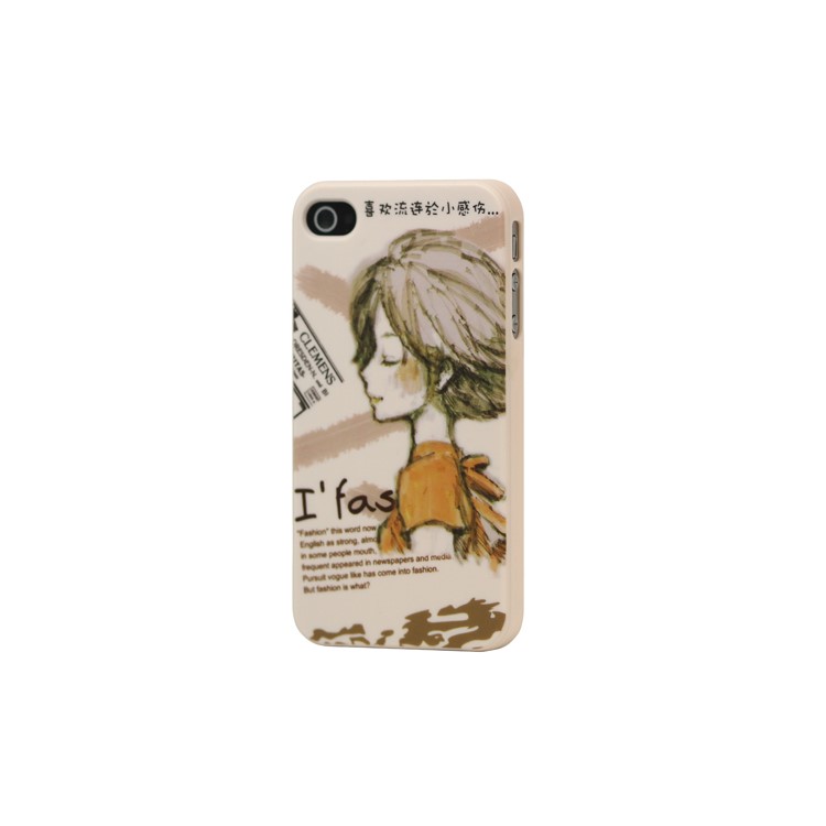 Fashion Girl Hard Plastic Case for iPhone 4 4S