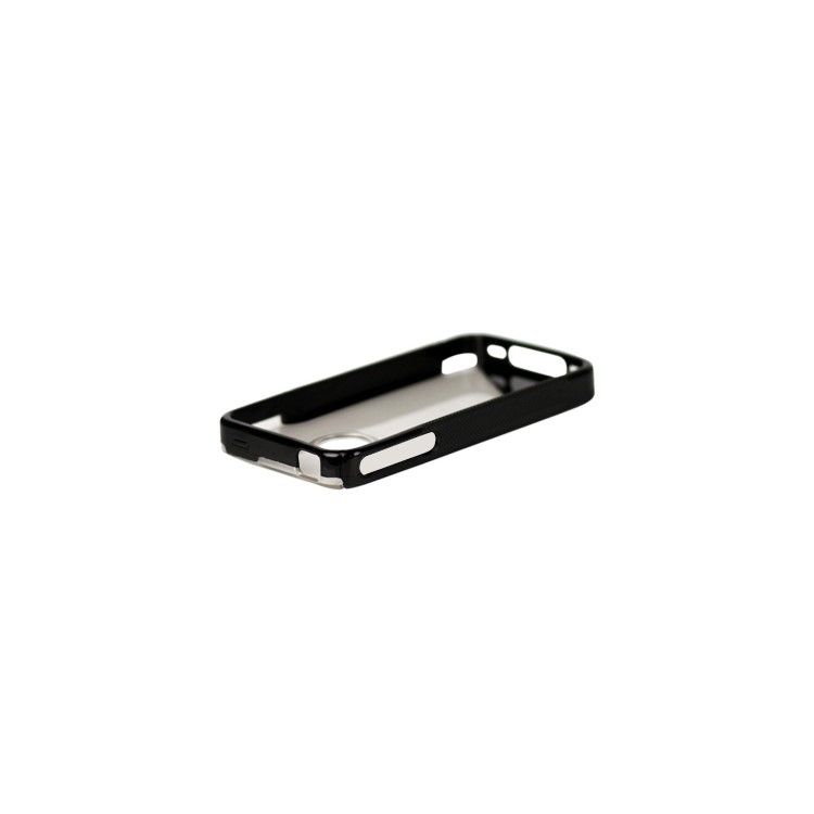 S-Shape PC & TPU Case for iPhone 4 4S - Black