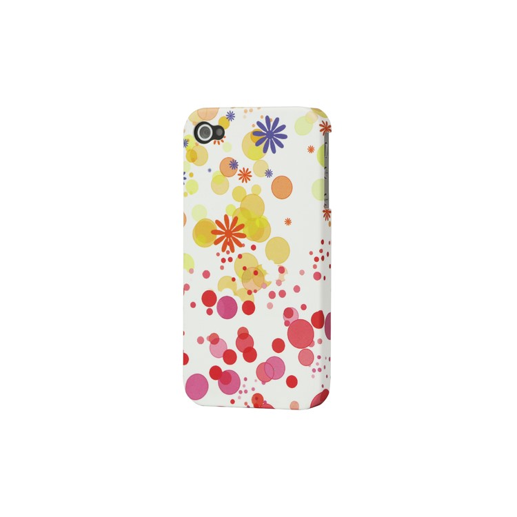 Flowers Circle Frosted Hard Plastic Case for iPhone 4 4S