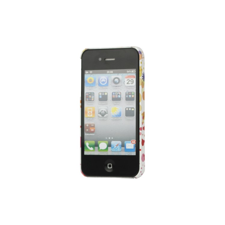 Flowers Circle Frosted Hard Plastic Case for iPhone 4 4S