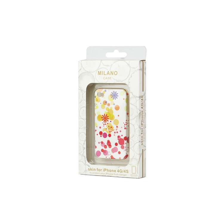 Flowers Circle Frosted Hard Plastic Case for iPhone 4 4S