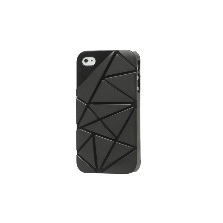 Premium 3D Hard Plastic Case Cover for iPhone 4 4S - Black