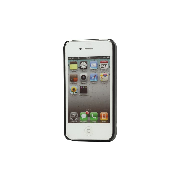 Premium 3D Hard Plastic Case Cover for iPhone 4 4S - Black