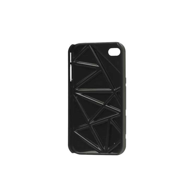 Premium 3D Hard Plastic Case Cover for iPhone 4 4S - Black
