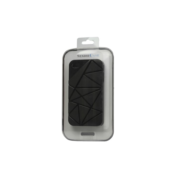 Premium 3D Hard Plastic Case Cover for iPhone 4 4S - Black