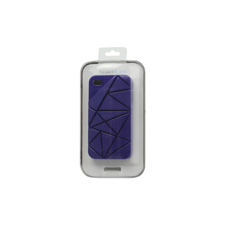 Premium 3D Hard Plastic Case Cover for iPhone 4 4S - Dark Blue