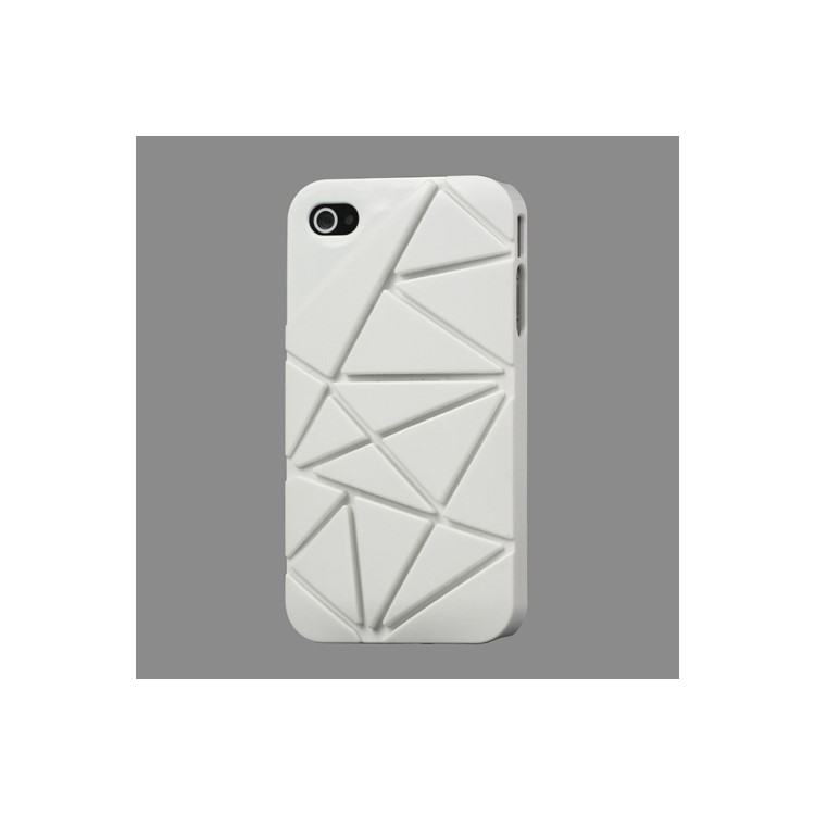 Premium 3D Hard Plastic Case Cover for iPhone 4 4S - White