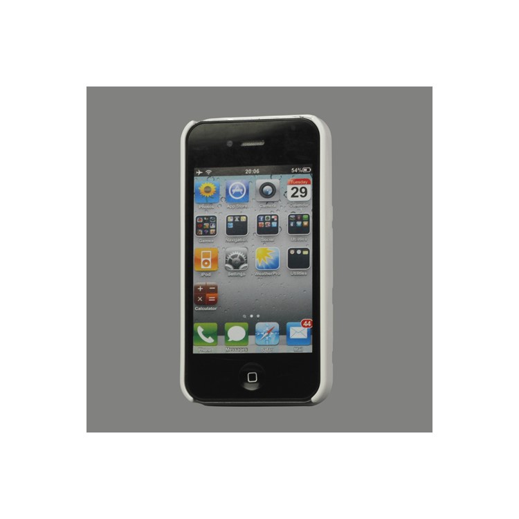 Premium 3D Hard Plastic Case Cover for iPhone 4 4S - White