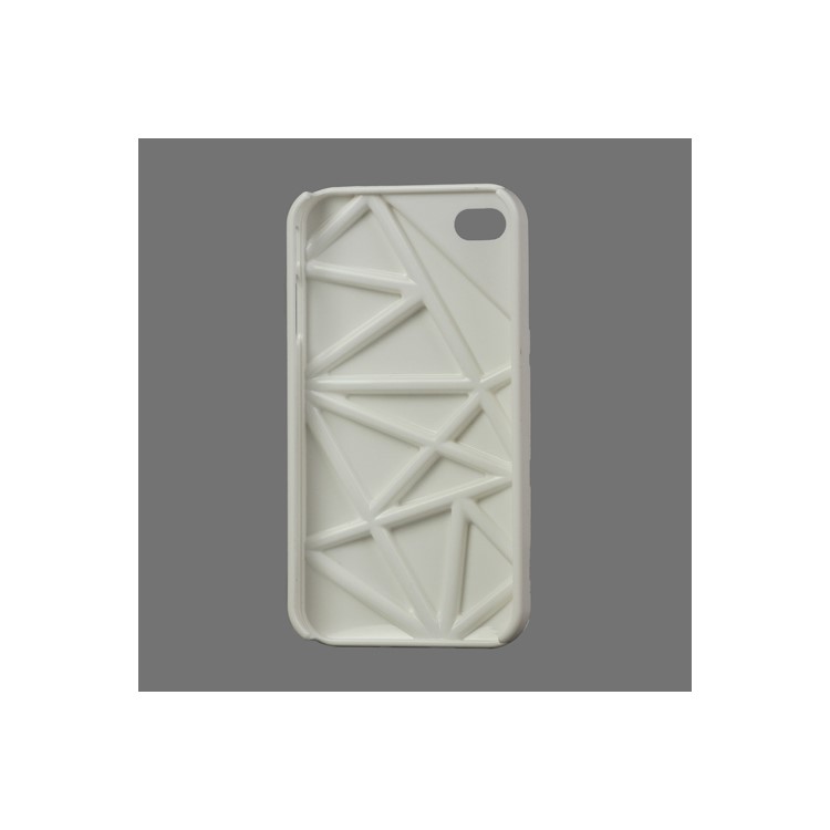 Premium 3D Hard Plastic Case Cover for iPhone 4 4S - White