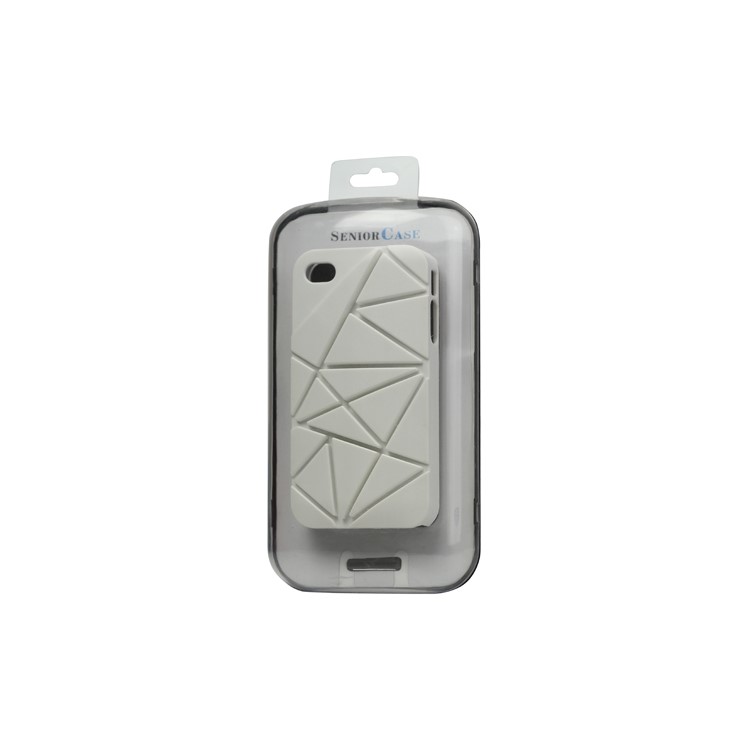 Premium 3D Hard Plastic Case Cover for iPhone 4 4S - White