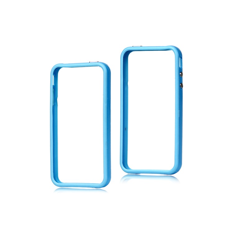 TPU & Plastic Hybrid Bumper Frame Case for iPhone 4 4S - Blue