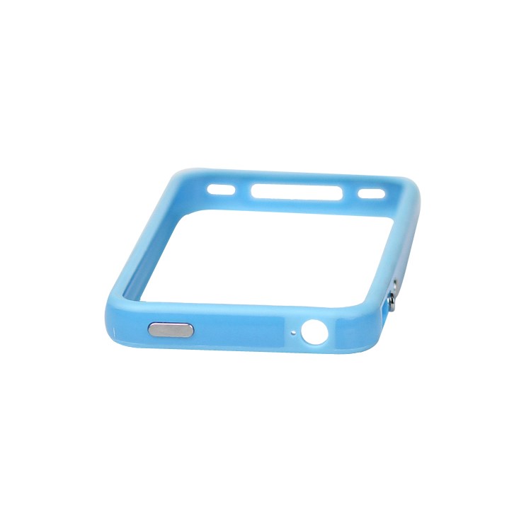 TPU & Plastic Hybrid Bumper Frame Case for iPhone 4 4S - Blue