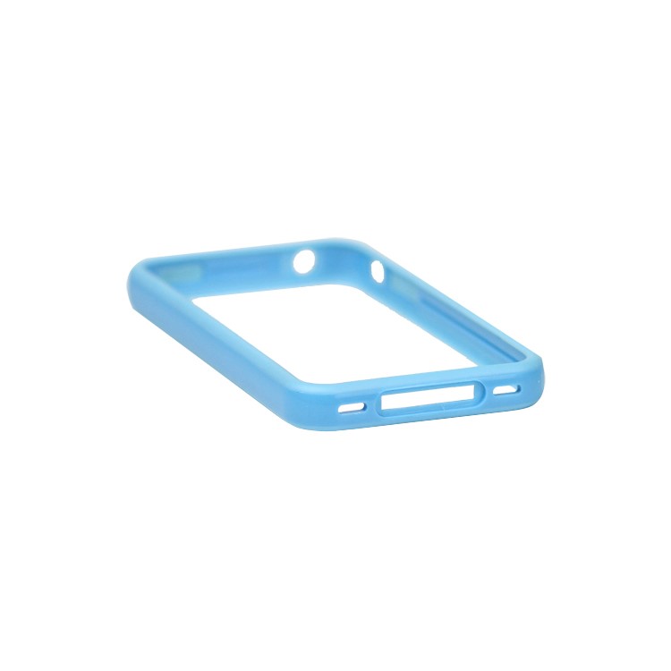 TPU & Plastic Hybrid Bumper Frame Case for iPhone 4 4S - Blue