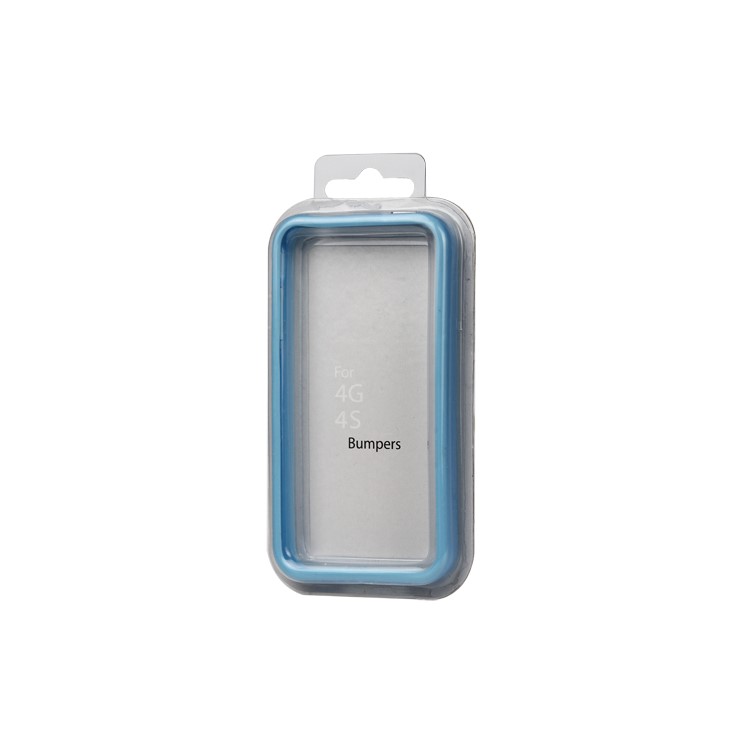 TPU & Plastic Hybrid Bumper Frame Case for iPhone 4 4S - Blue